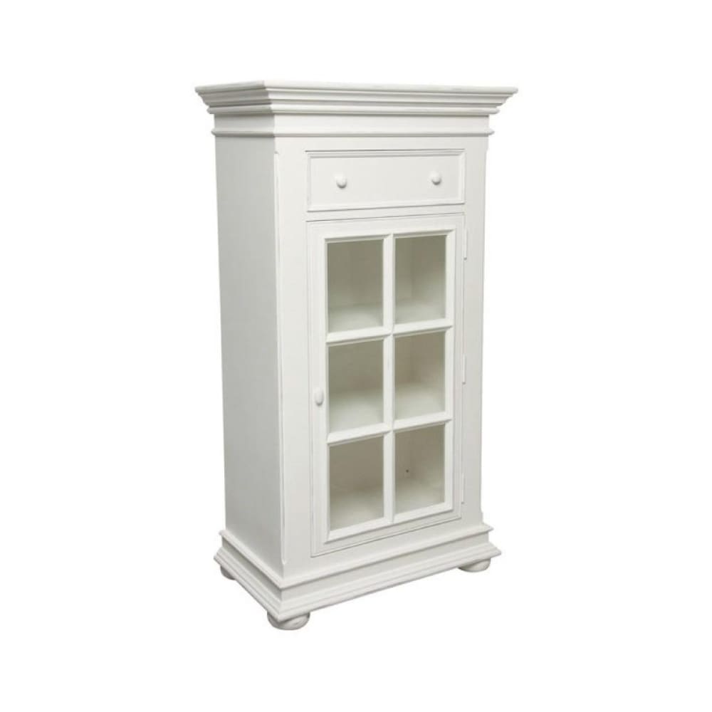 Vaisselier 1 porte vitrée en bois blanc