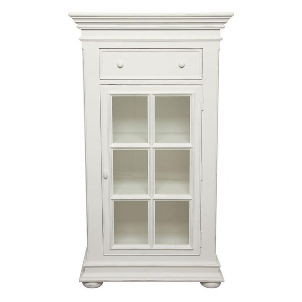 Vaisselier 1 porte vitrée en bois blanc