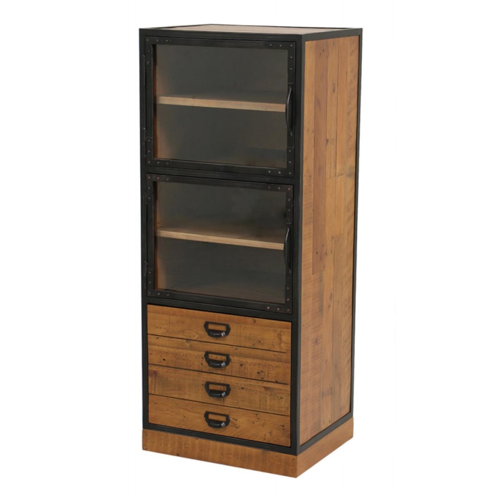 Meuble de rangement 3 portes en bois marron