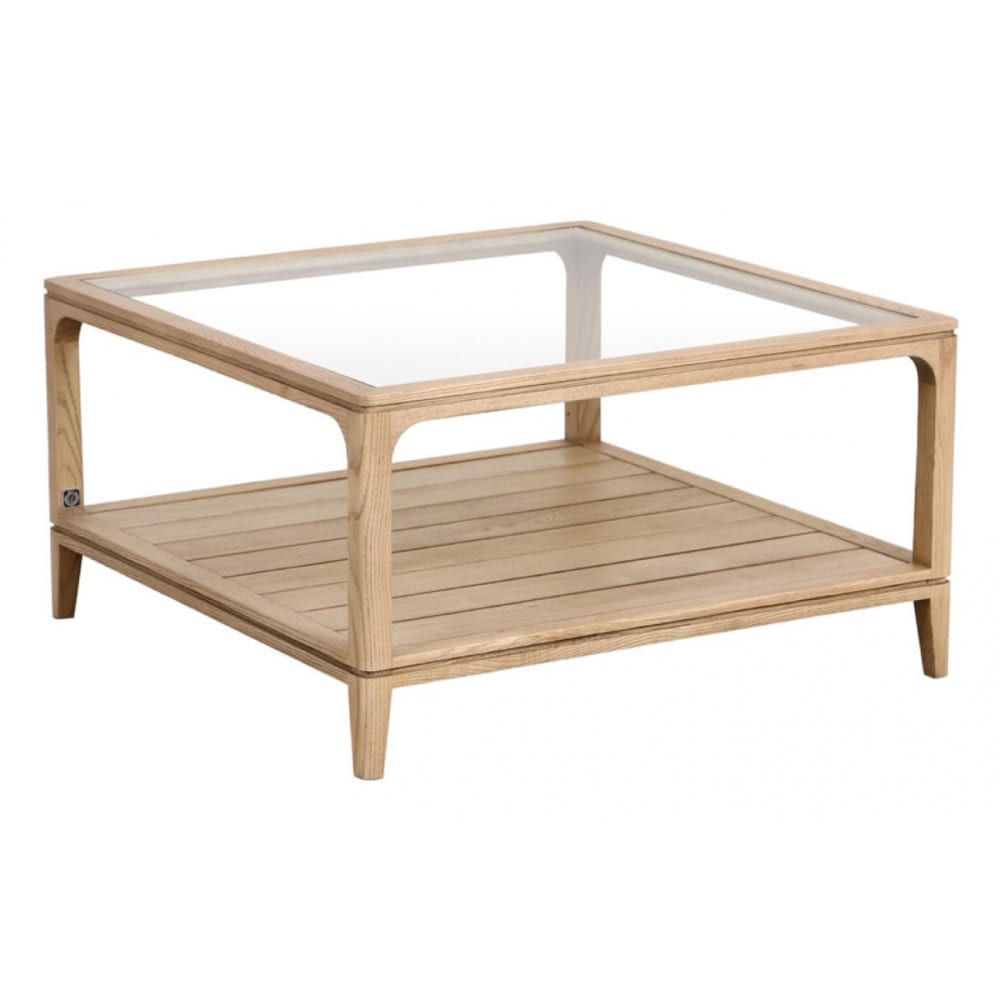Table basse carrée en bois beige