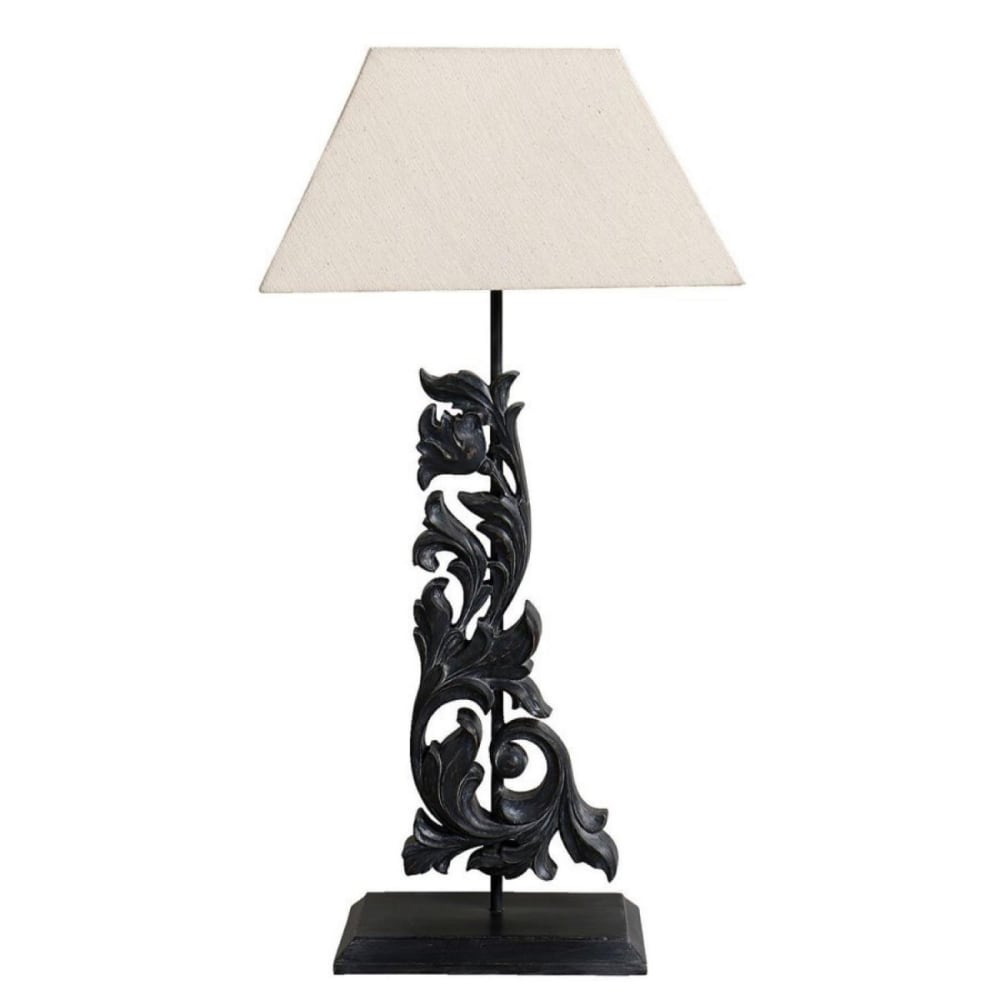Lampe arabesque en bois noir — vue 3