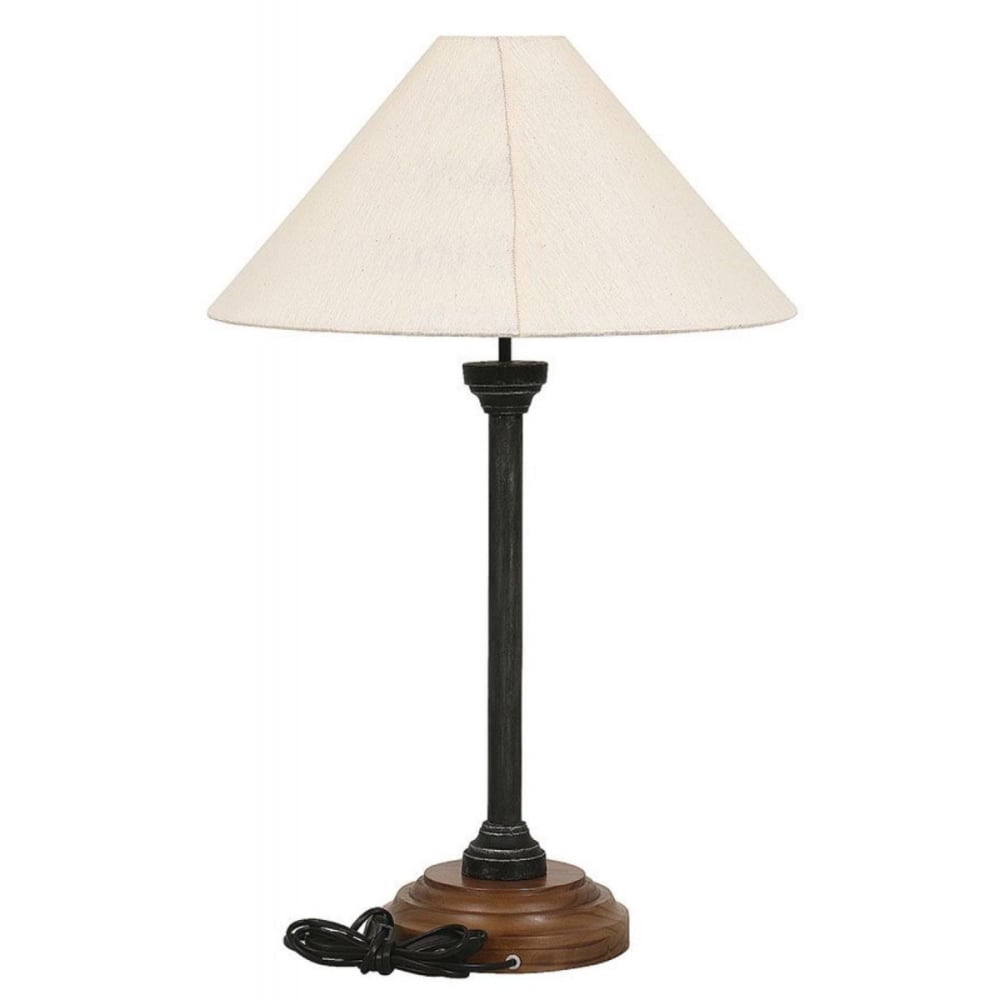 Lampe culot e27 en bois noir — vue 3