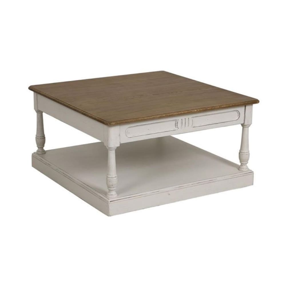 Table basse carrée en bois blanc