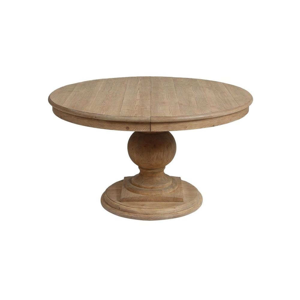 Table ronde extensible en bois beige