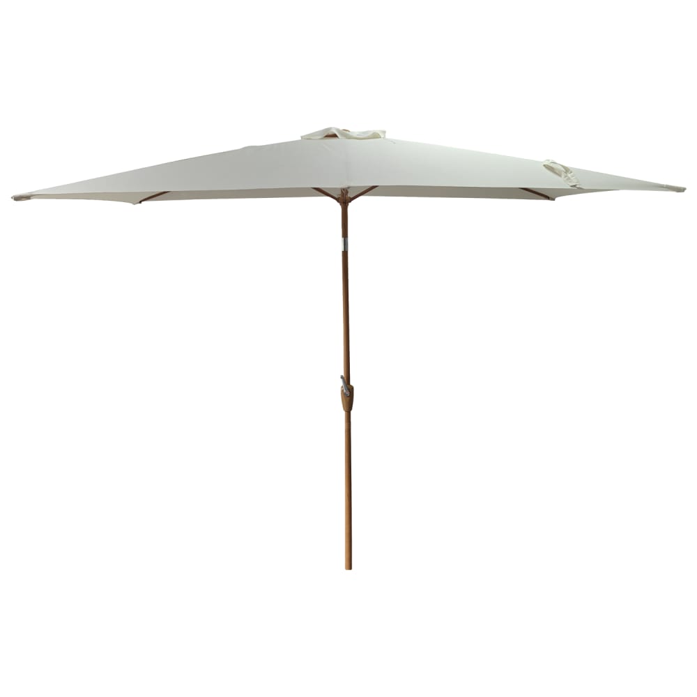 Parasol droit rectangulaire 2x3m aluminium effet bois et toile beige