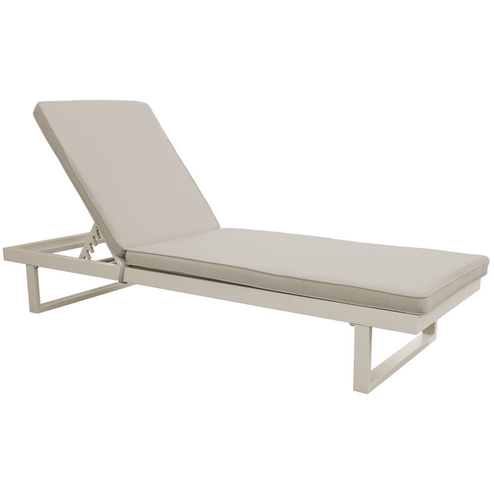Bain de soleil en aluminium avec coussin beige