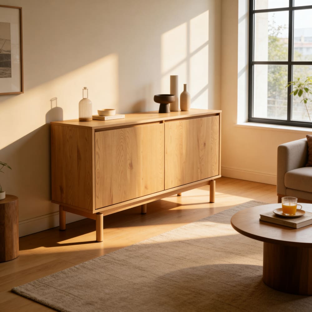 Buffet en bois 2 portes 120cm