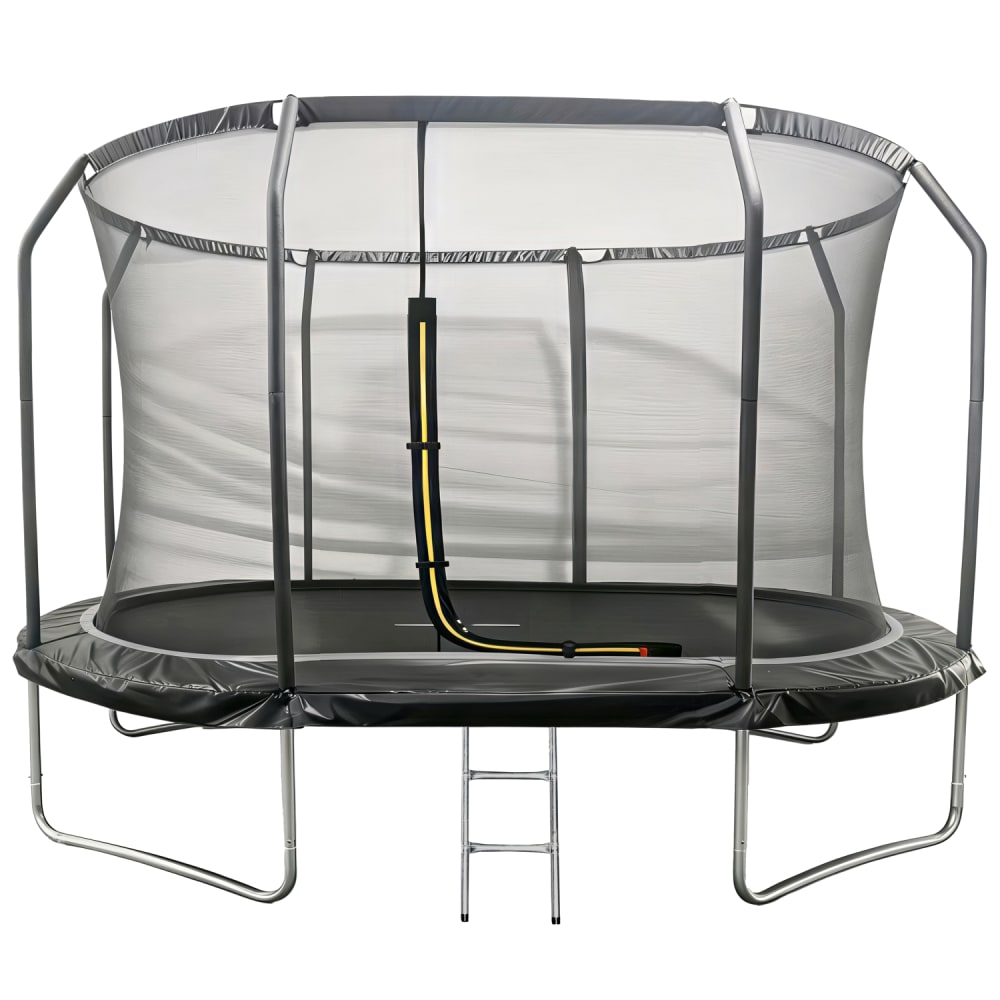 Happy Garden Ovales Trampolin 366x244cm schwarz mit Netz - Pp - Polypropylen