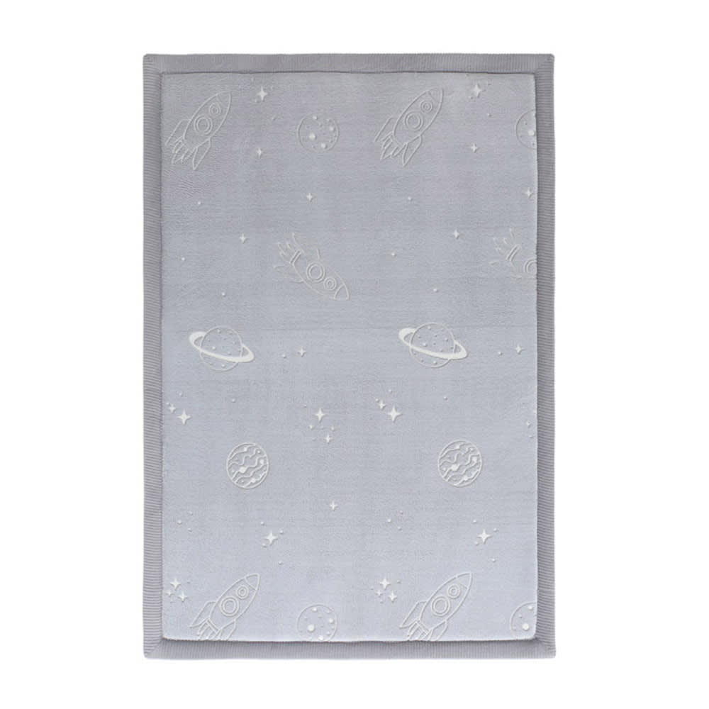 HAKUNA MATTE Leuchtteppich 170 X 120 Cm Planeten GRAU PVC - POLYVINLYCHLORID Kinder
