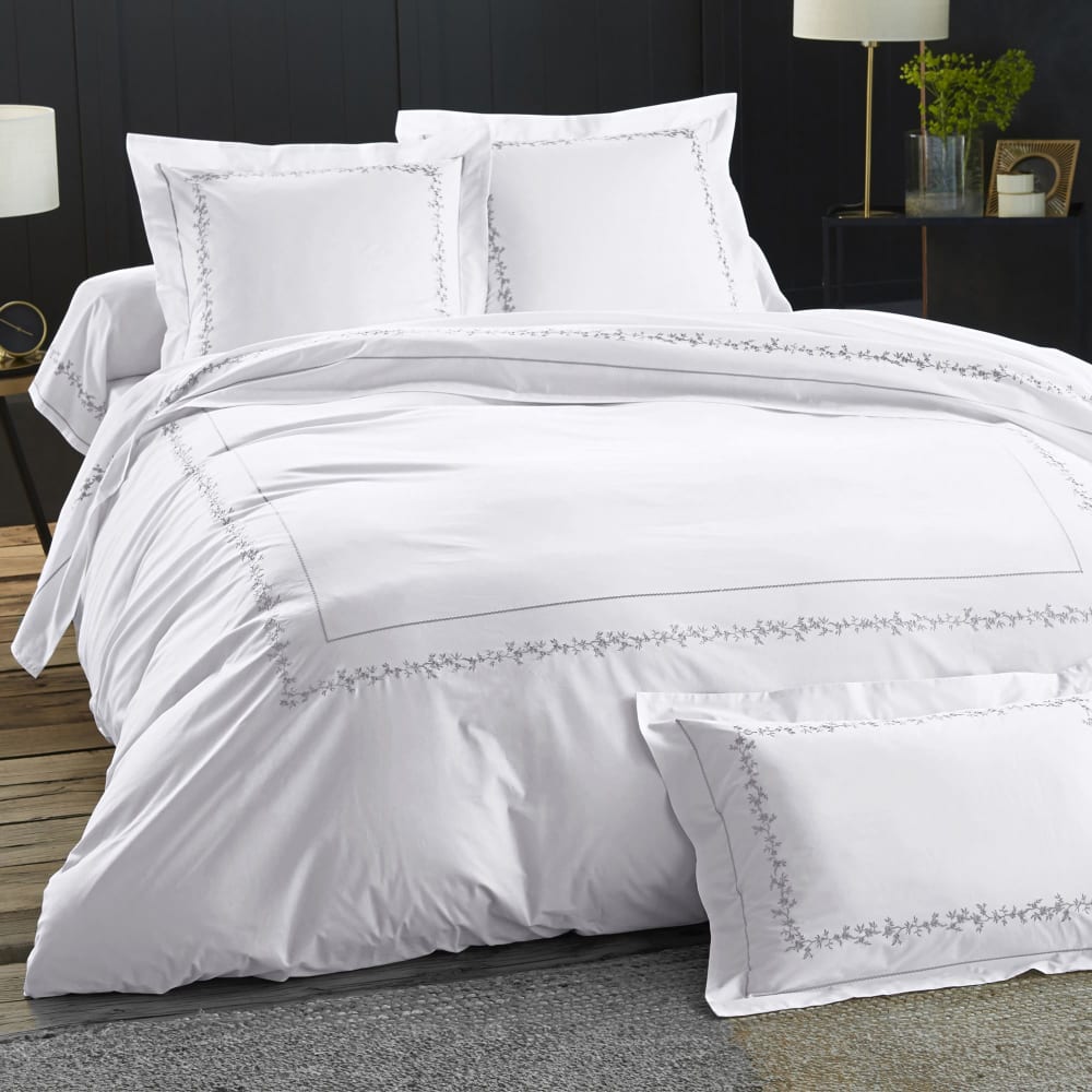 Housse de couette en coton blanc 200x200cm