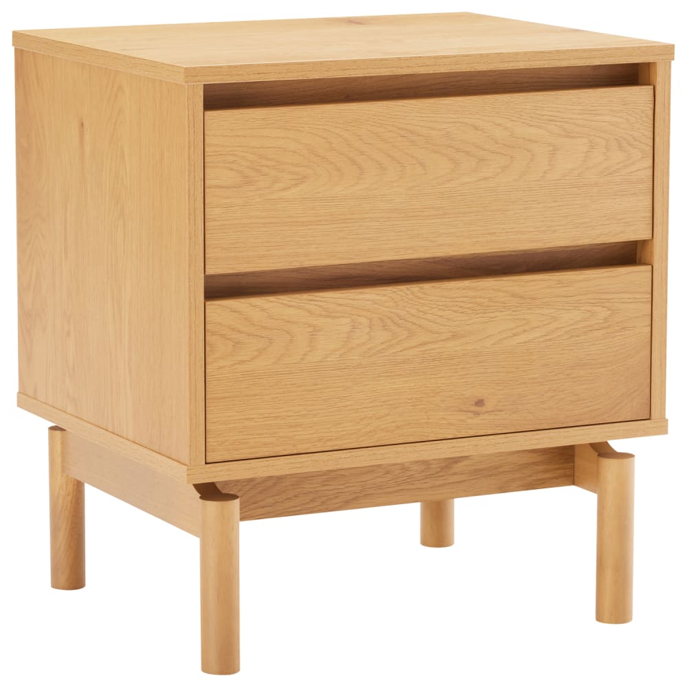 Table de chevet en bois 50cm 2 tiroirs