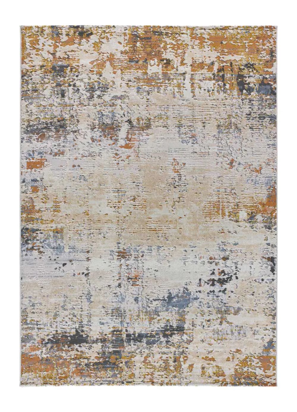 Tapis abstrait beige/cuivre/bleu 115x170 cm