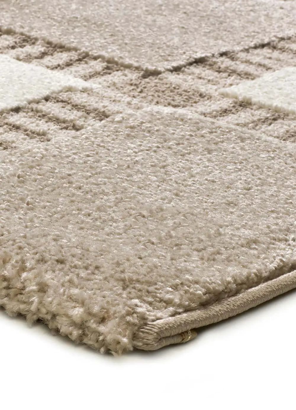 Tapis à relief géométrique beige/blanc 80x150 cm — vue 4