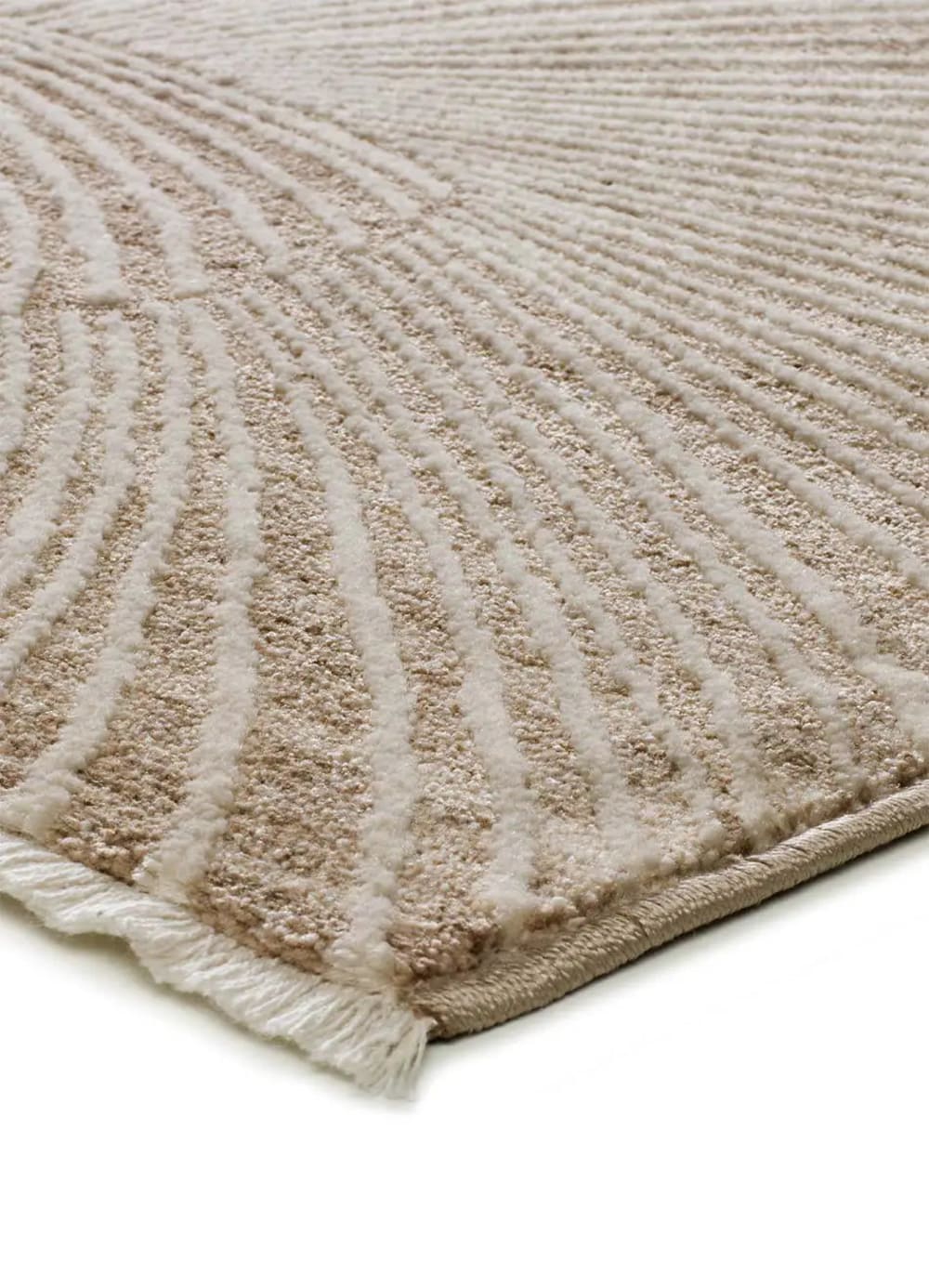 Tapis à franges géométrique beige 200x290 cm — vue 4