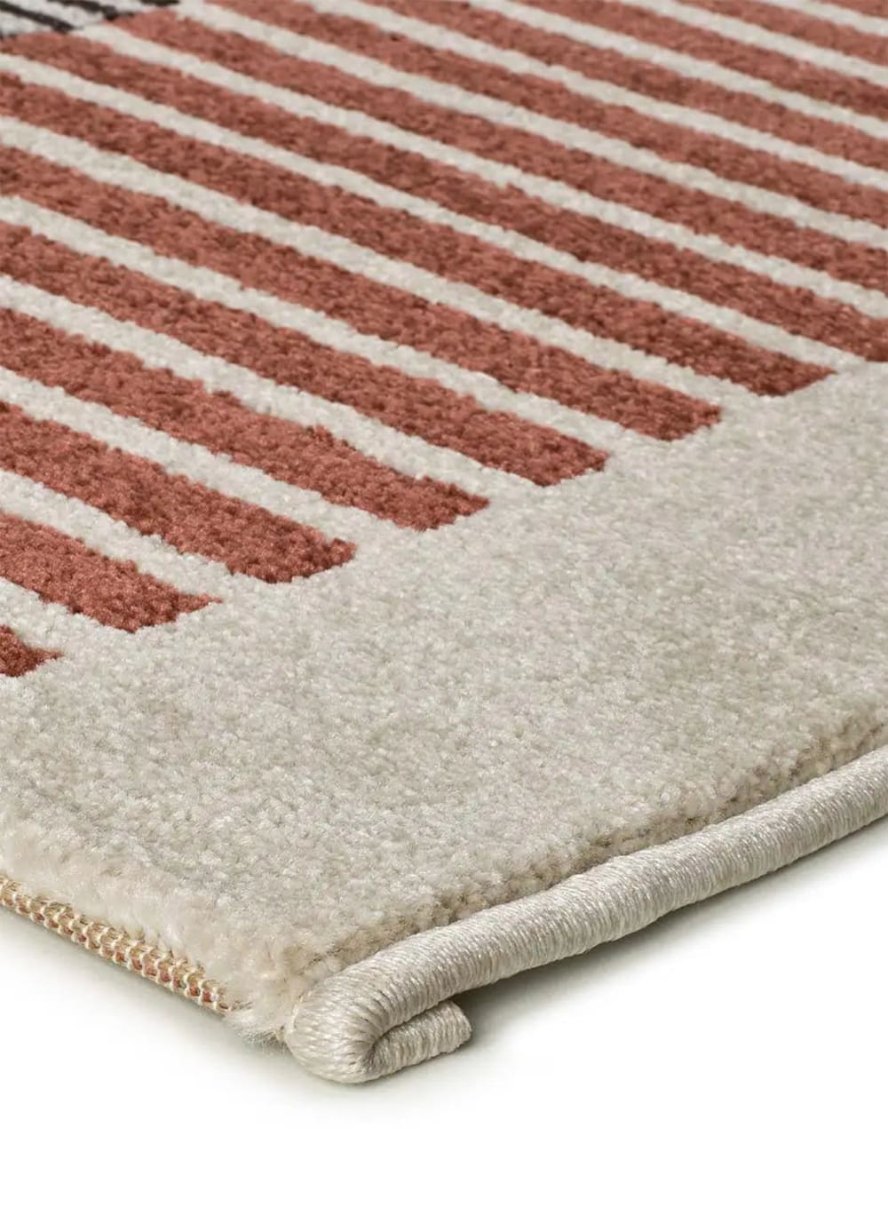 Tapis géométrique rouille/beige/gris 160x230 cm — vue 4