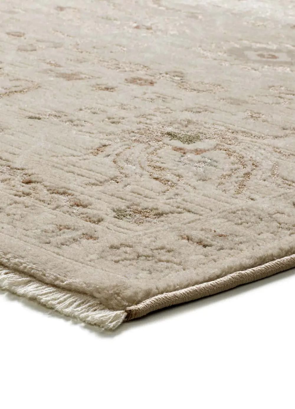 Tapis à franges vintage oriental beige 120x160 cm — vue 4