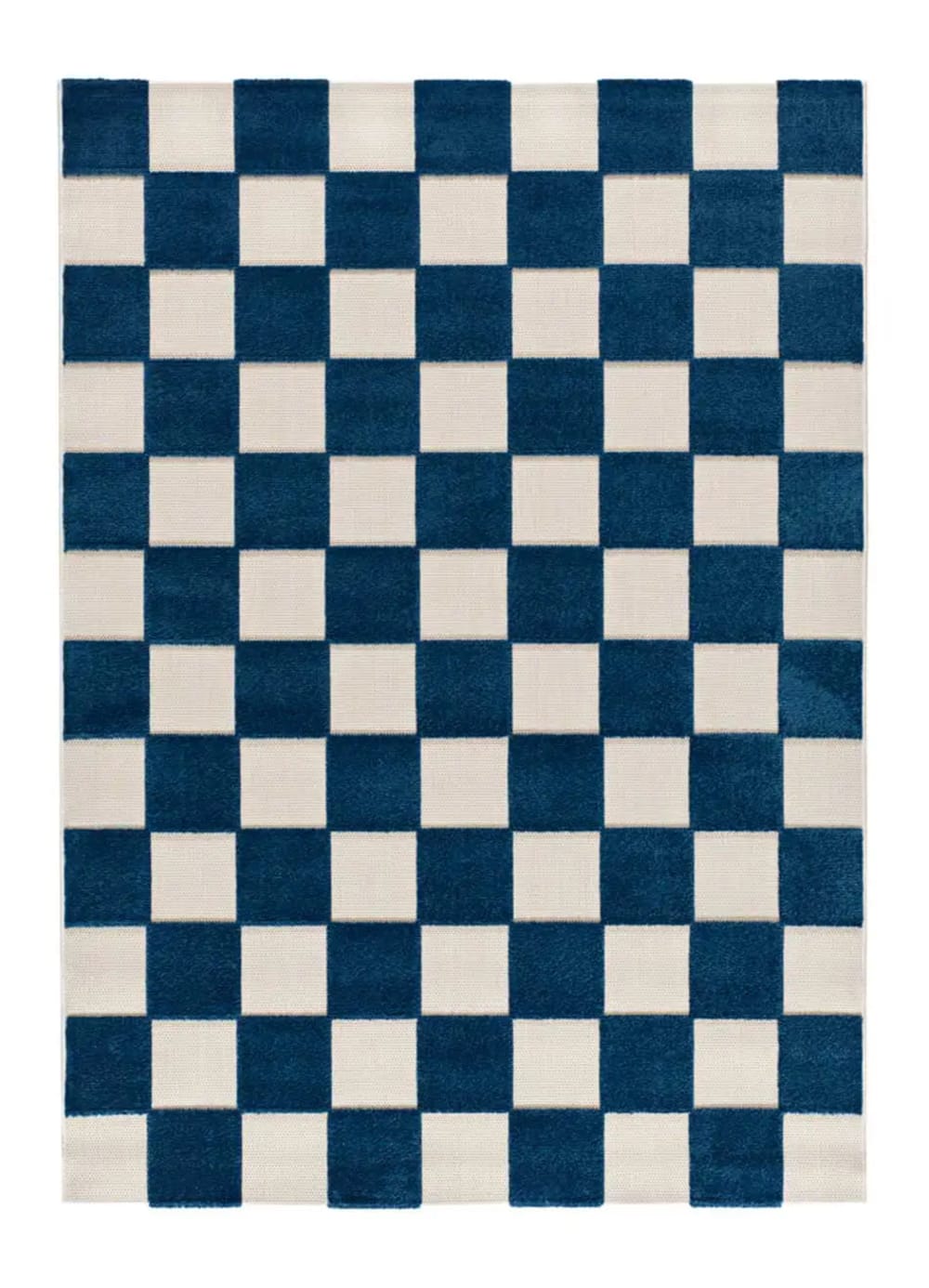 Tapis extérieur à relief géométrique bleu/blanc 160x230 cm