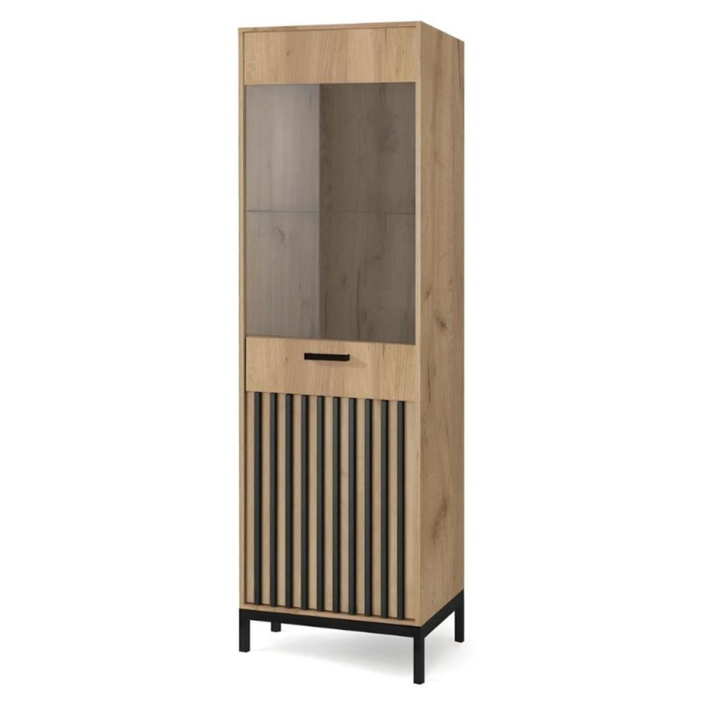 vitrine noire et bois