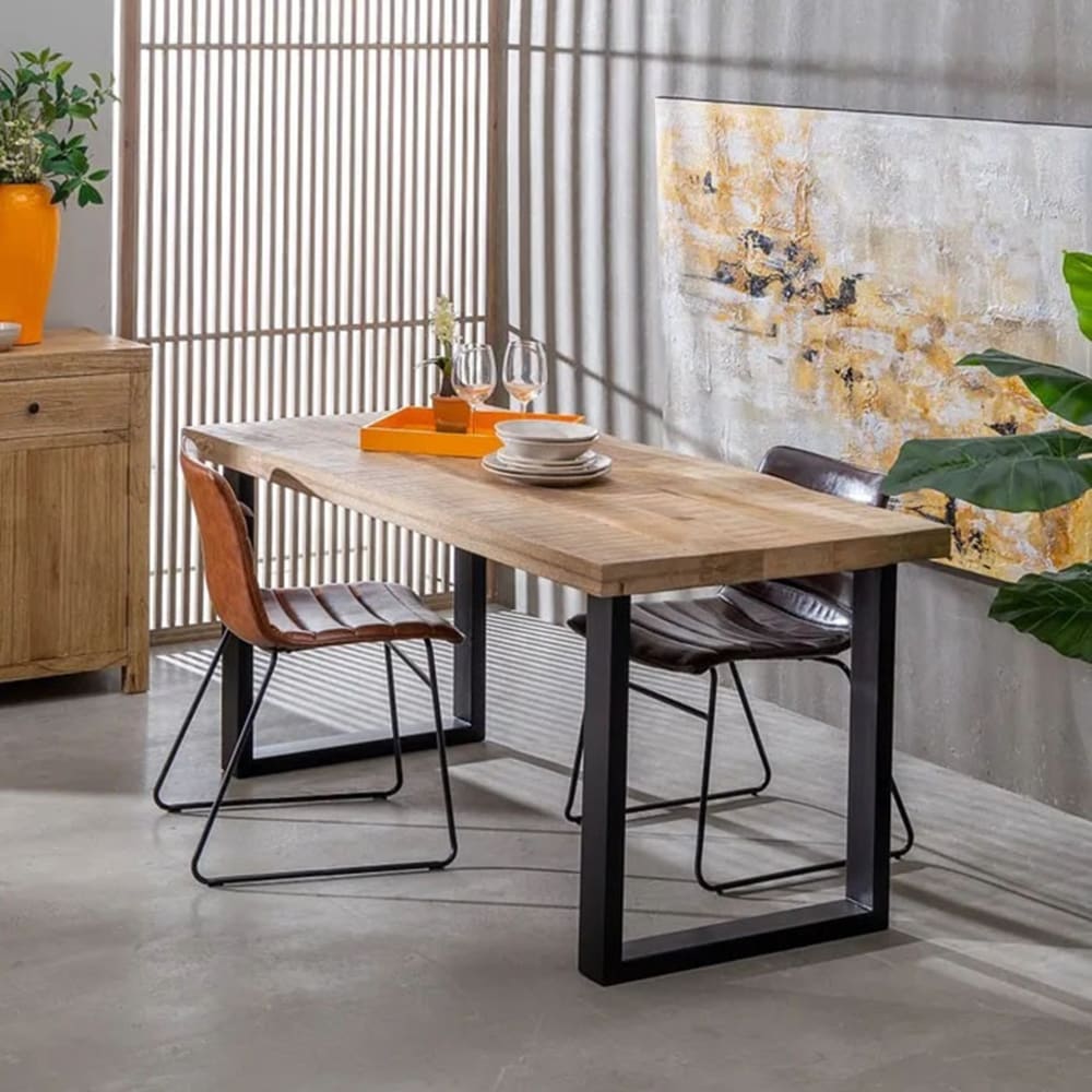 Esstisch aus Massivholz und Metall 160 x 80 - Maisons Du Monde