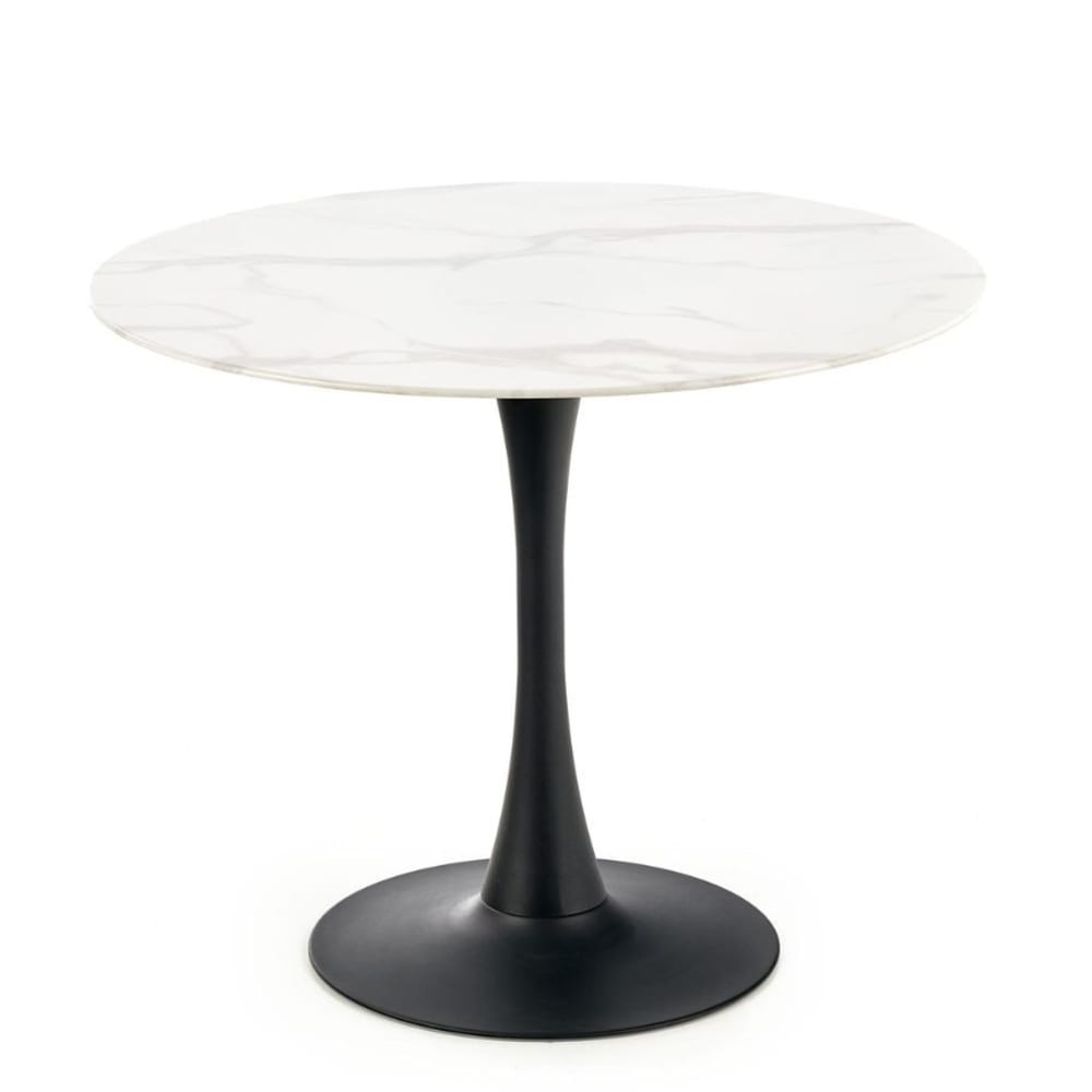 table ronde en verre - marbre