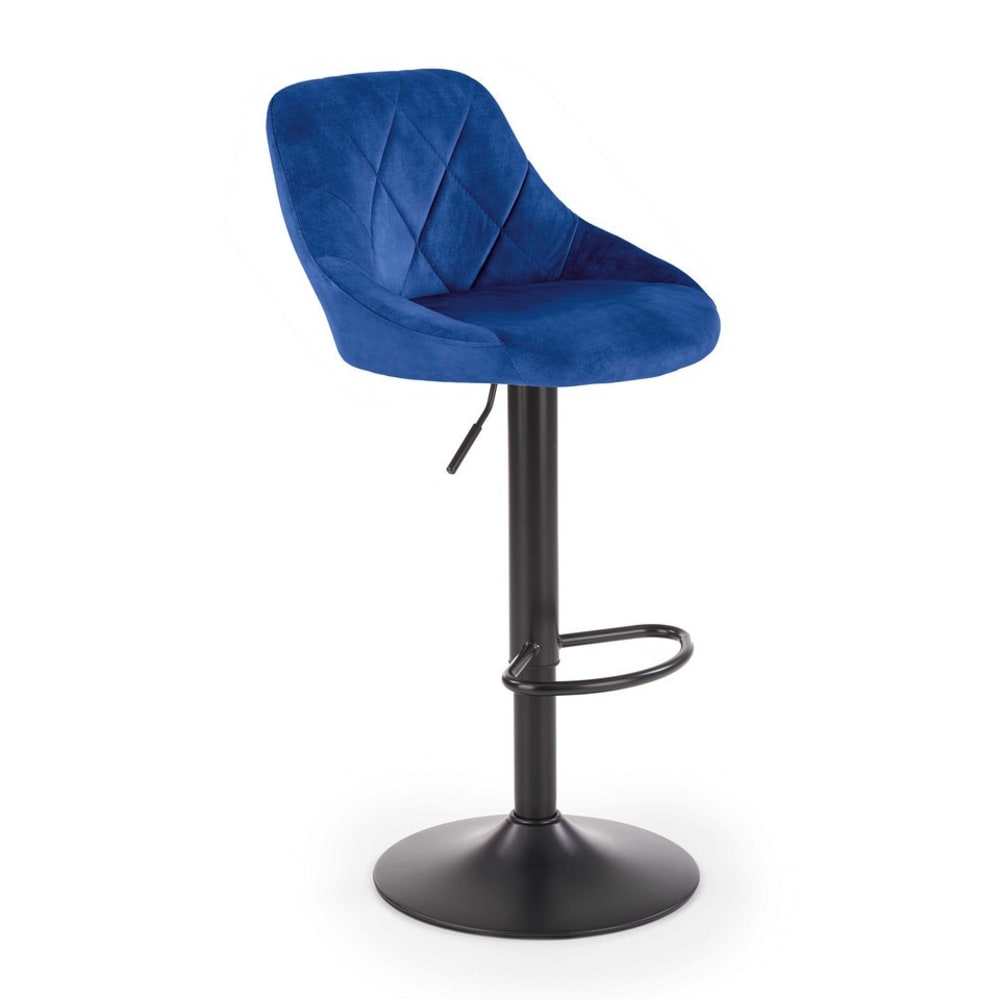 Chaise de bar en velours de polyester bleu marine Chaise de bar en velours de polyester bleu marine