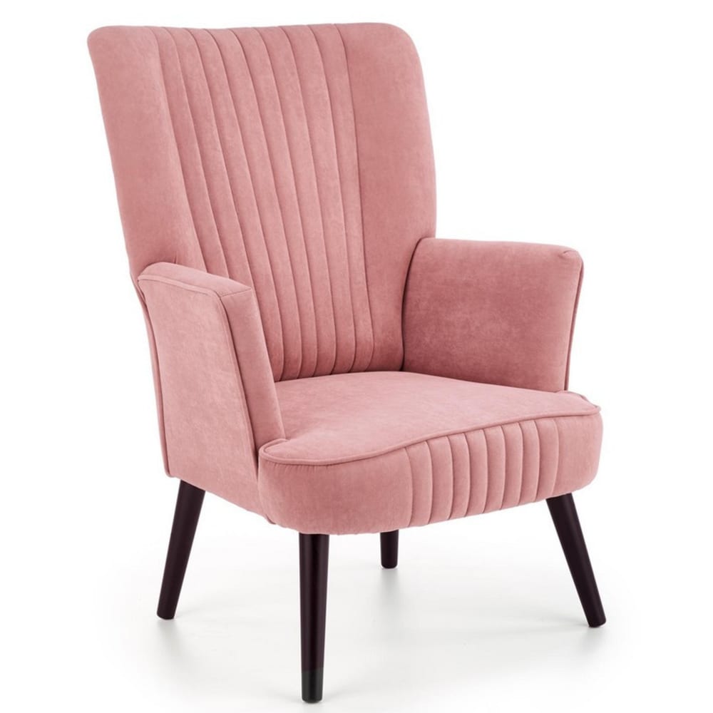 fauteuil  en velours - rose