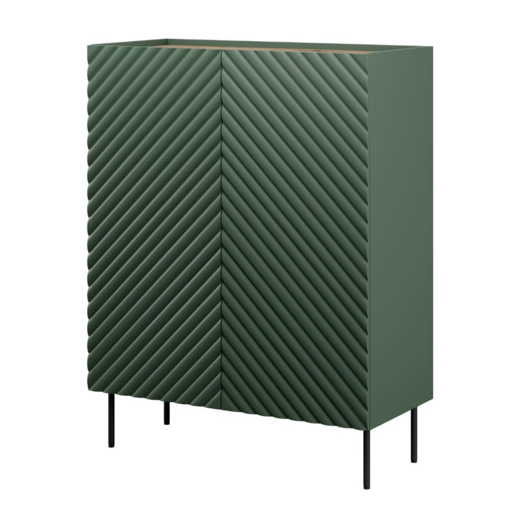 Buffet haut vert et bois 2 portes 2 tiroirs Buffet haut vert et bois 2 portes 2 tiroirs