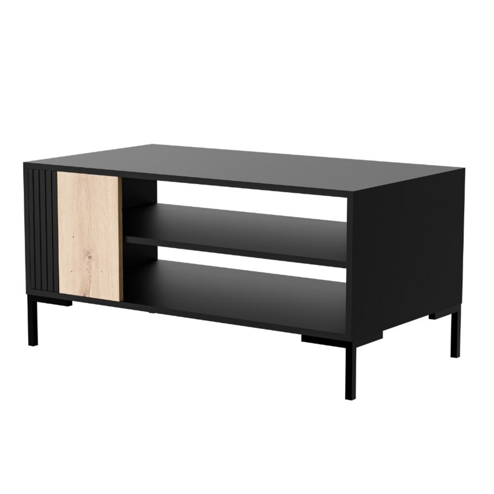 Table basse noir et bois