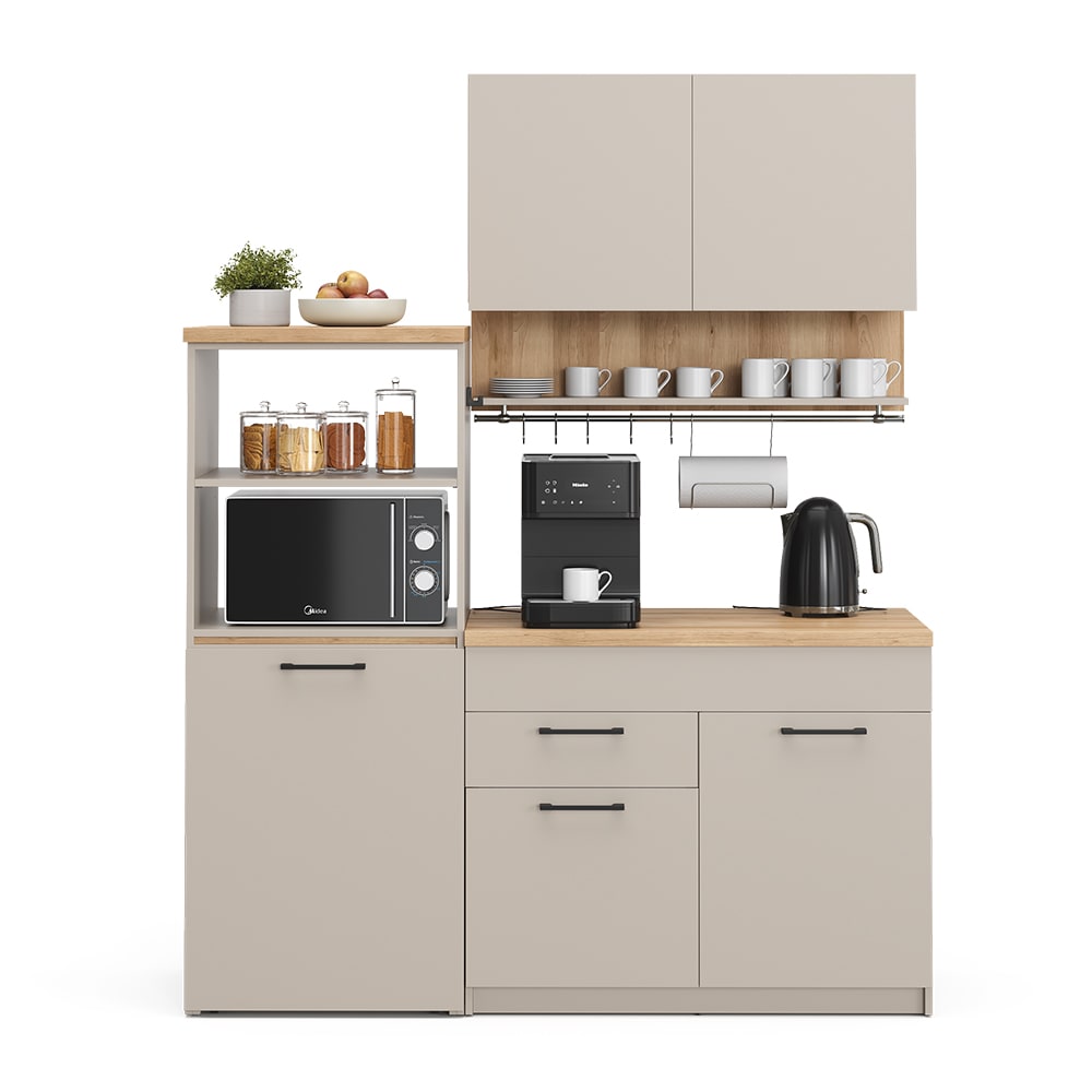 Cuisine avec table extensible, Grège 160 x 147cm