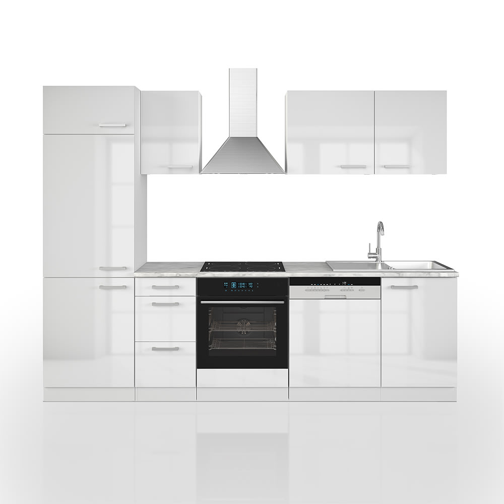 Cuisine sans pt, blanc 270 x 85cm