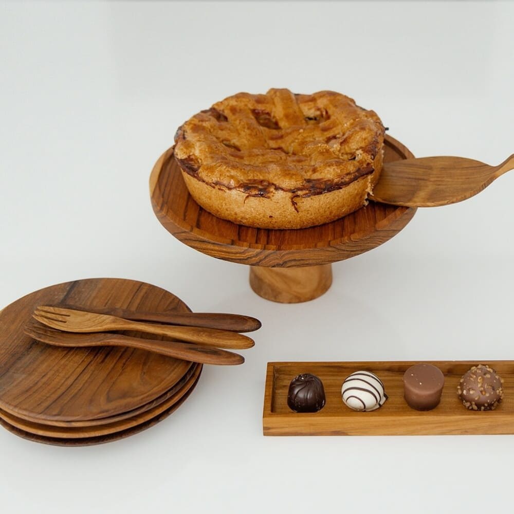 Teakwurzel-Gebäckplatte, 14 × 14 × 1,5 cm - Maisons Du Monde