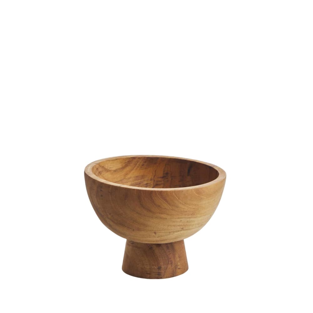 Bol sur pied en teck recyclé, 12,5 × 12,5 × 9,5 cm
