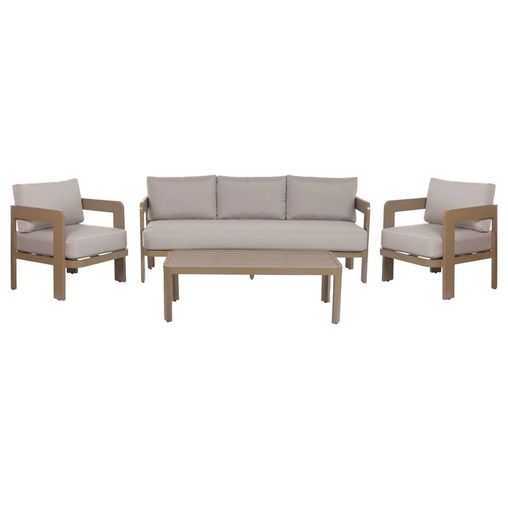 Salon de jardin en aluminium marron 5 places