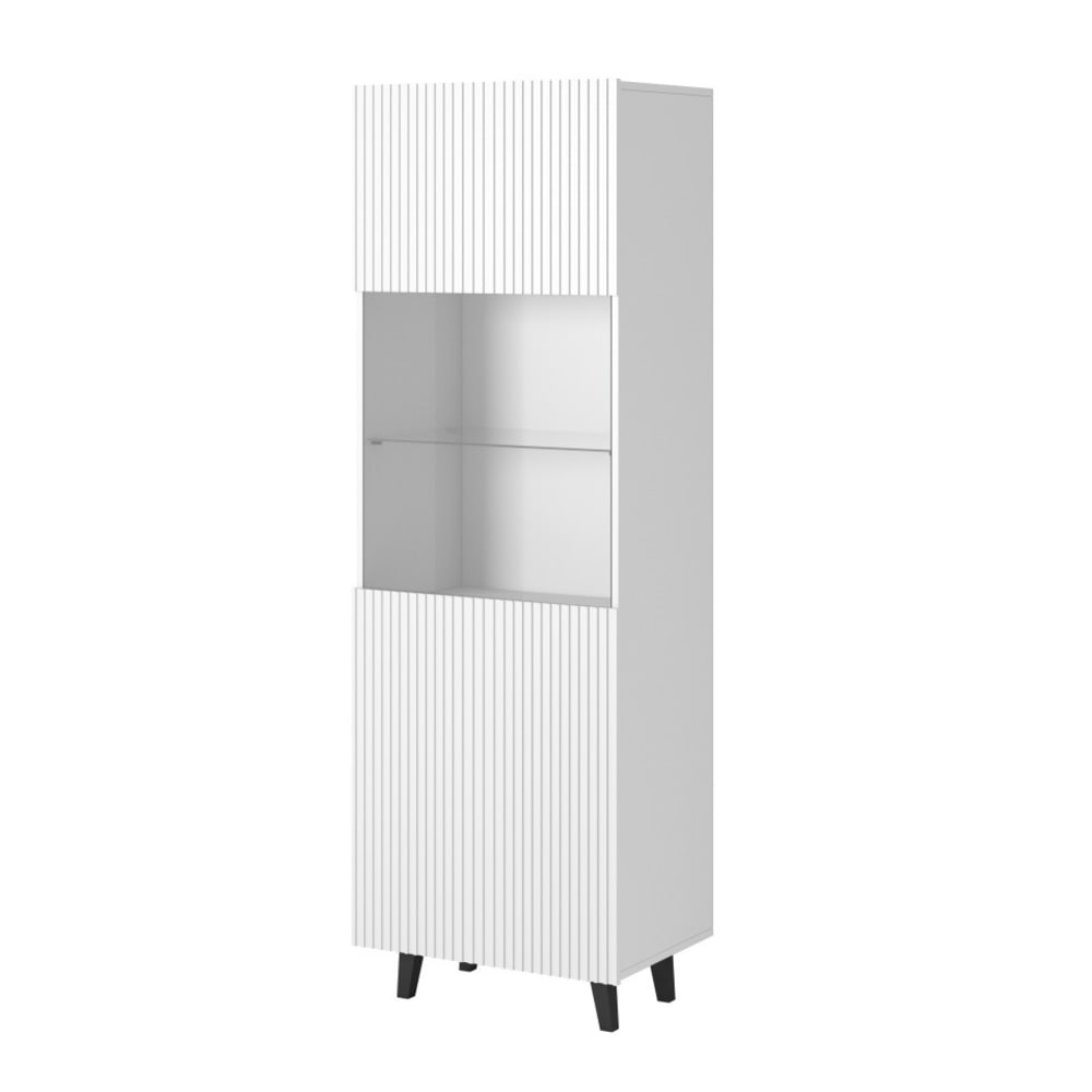 MSO Mattweiße Designer-Vitrine 60 x 182 cm style modern - Holz