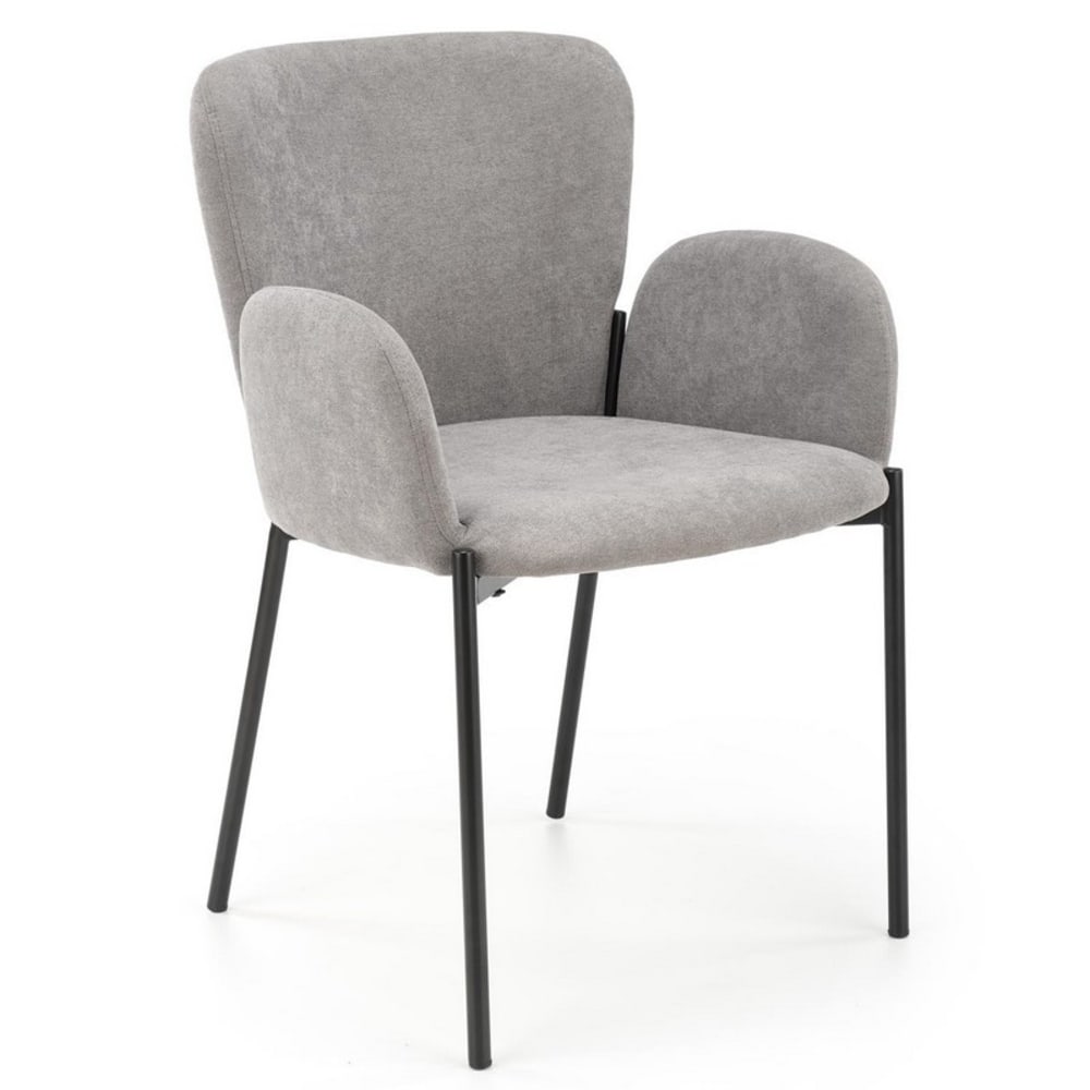 Chaise de salle à manger en tissu de polyester gris Chaise de salle à manger en tissu de polyester gris