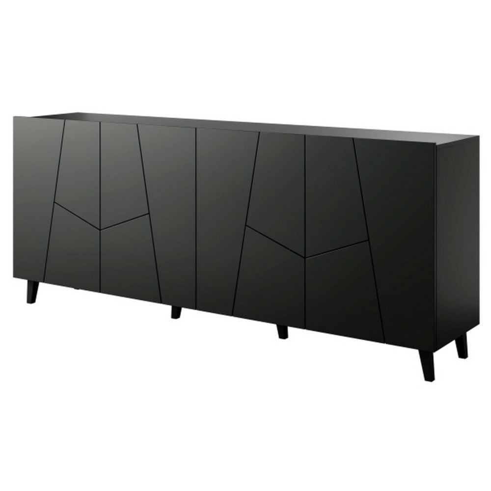 Buffet design noir mat en bois 200 cm Buffet design noir mat en bois 200 cm