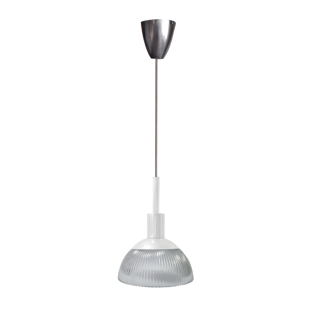 Suspension métal cable demi-boule blanc D20cm — vue 4