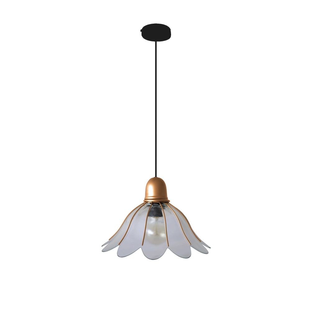 Suspension métal cable cloche cuivre D31cm — vue 4