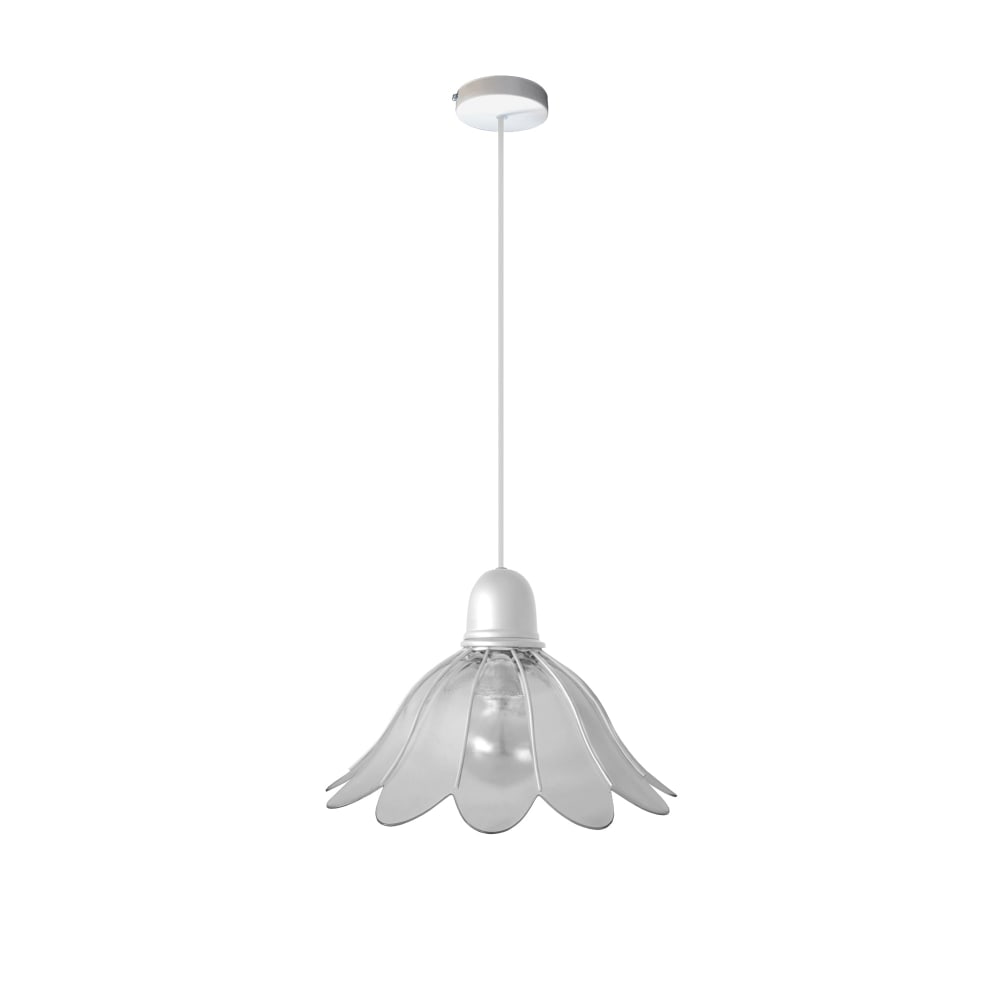 Suspension métal cable cloche blanc D31cm — vue 4