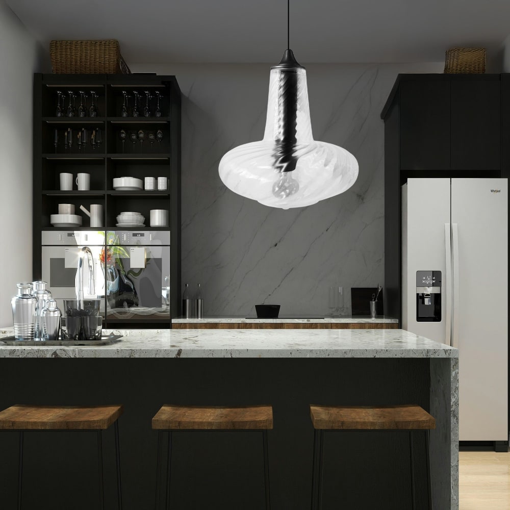 Suspension métal carafe noir D30cm — vue 3