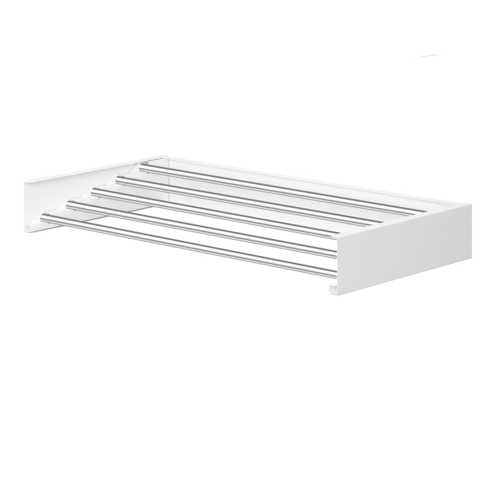 Etendoir à linge mural rabattable 5 tringles 80 cm blanc en acier