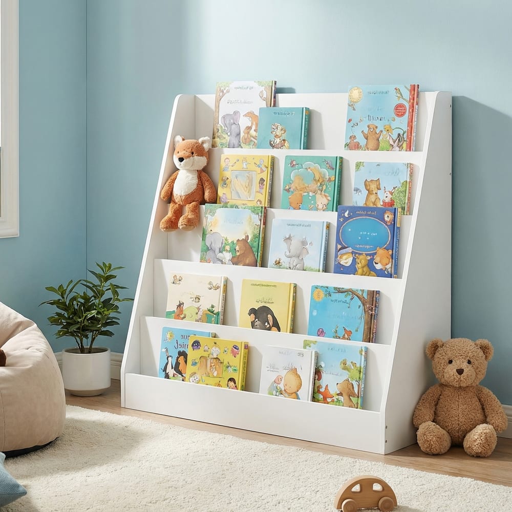 Etagères enfant à 5 niveaux 30x80x80cm blanc en panneau de particules (SONGMICS) - Image 2