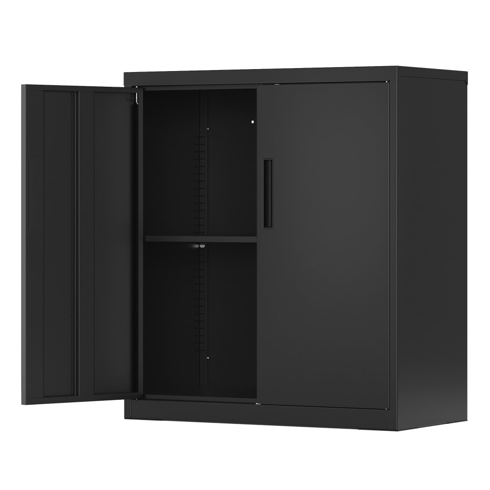 Caissons de bureau acier 2 portes verrouillable étagère réglable noir Caissons de bureau acier 2 portes verrouillable étagère réglable noir