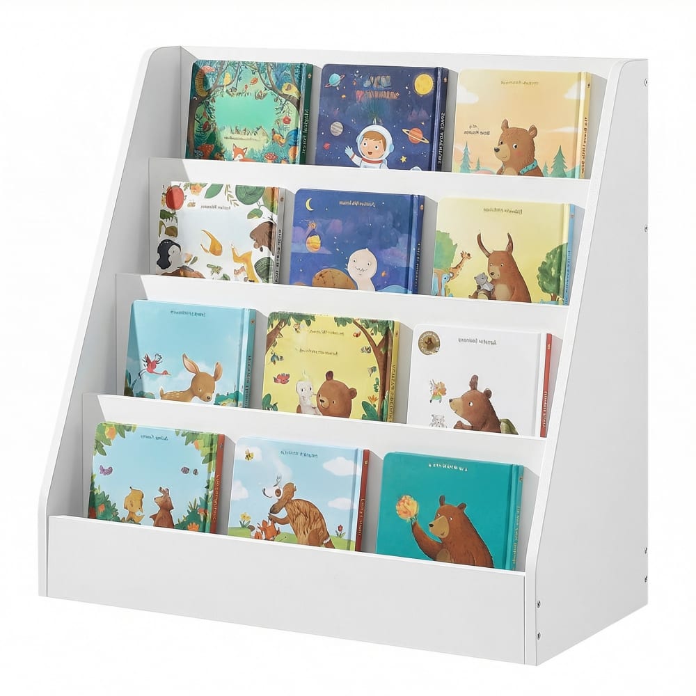 SONGMICS - Etagères enfant à 4 niveaux montessori30 x 60 x 60 cm blanc en panneau