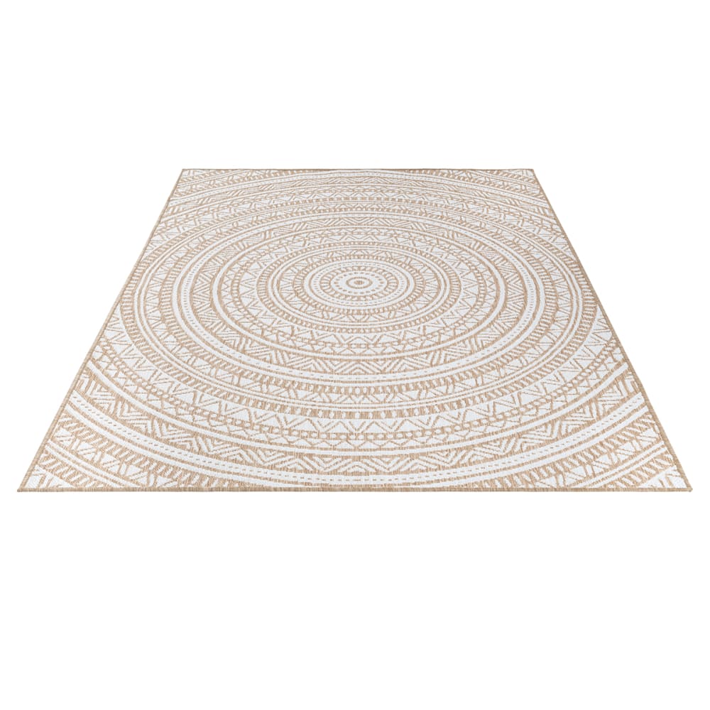 The carpet Teppich Outdoor modern robust, Natur, 80 x 150 cm style modern Beige Pp - Polypropylen
