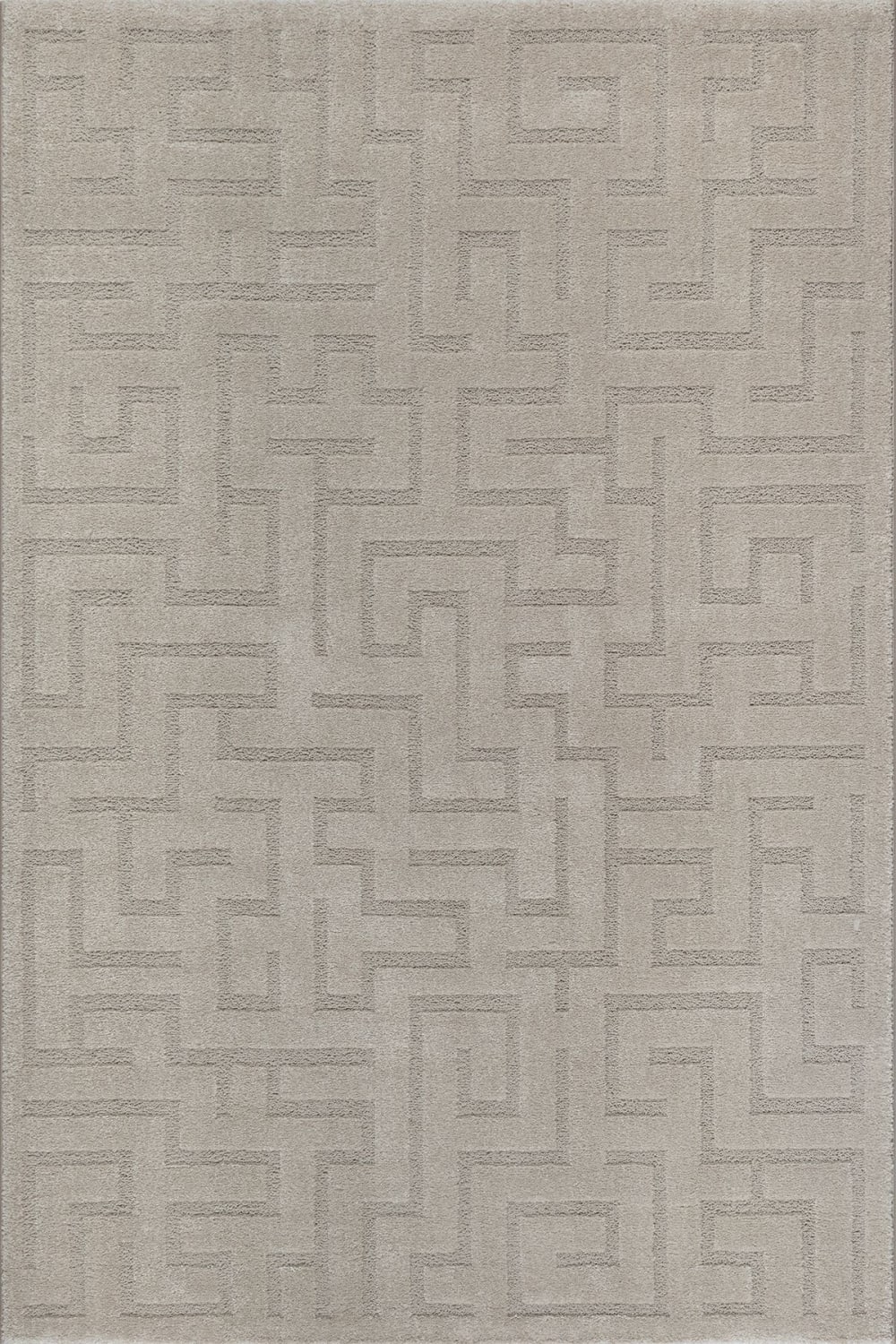 Tapis salon moderne géométrique doux, beige, 80 x 150 cm