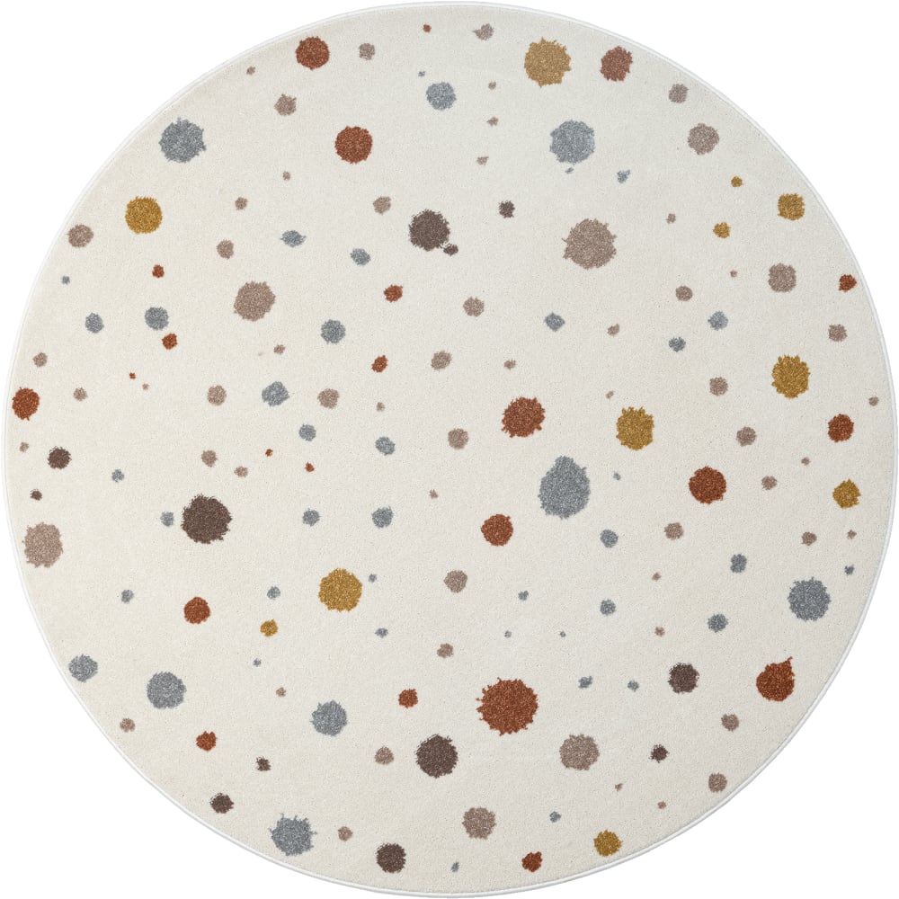 Teppich Kinder modern Baby Mädchen Junge, creme, 160 cm rund -