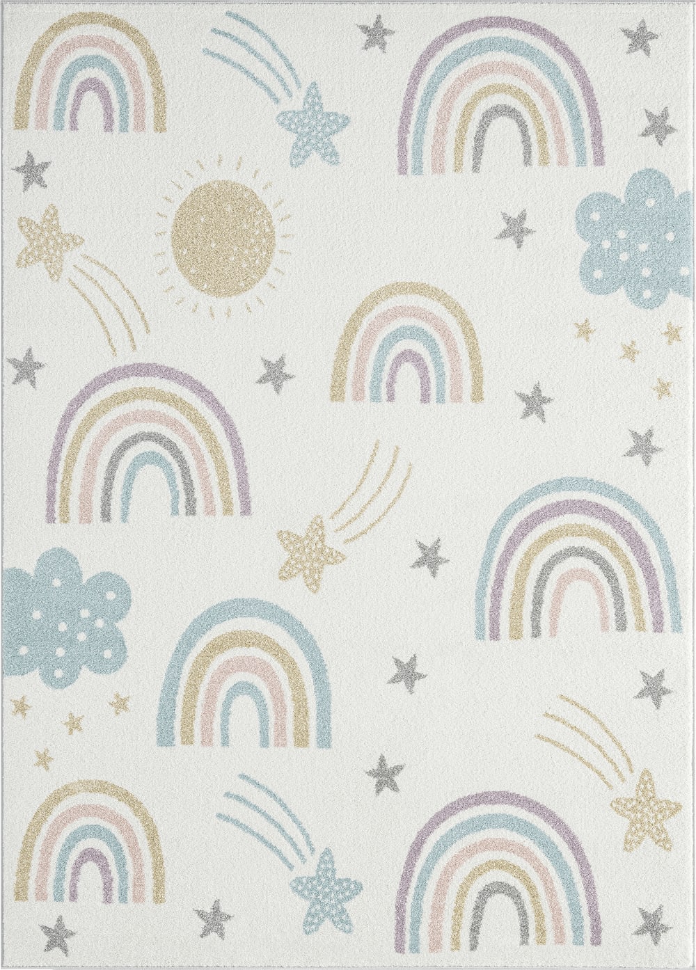 The carpet Teppich Kinder modern weich pflegeleicht, creme, 120 x 170 cm style modern BEIGE Öko-Tex Zertifikat PP - POLYPROPYLEN Kinder