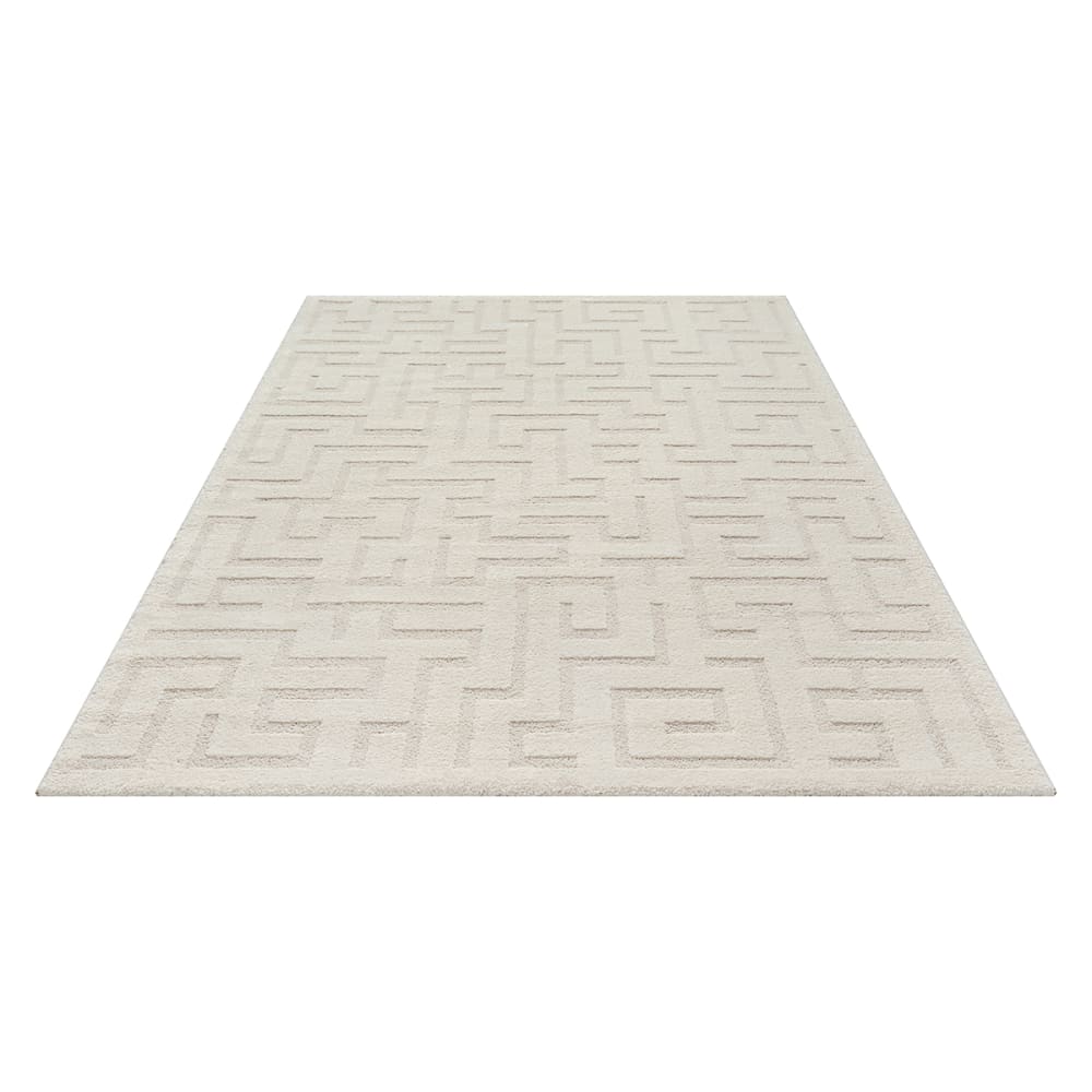 Tapis salon moderne géométrique doux, crème, 120 x 160 cm — vue 4