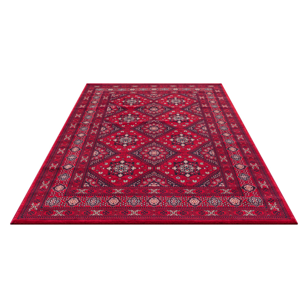 Tapis velours court orient losanges, rouge, 80 x 150 cm — vue 4